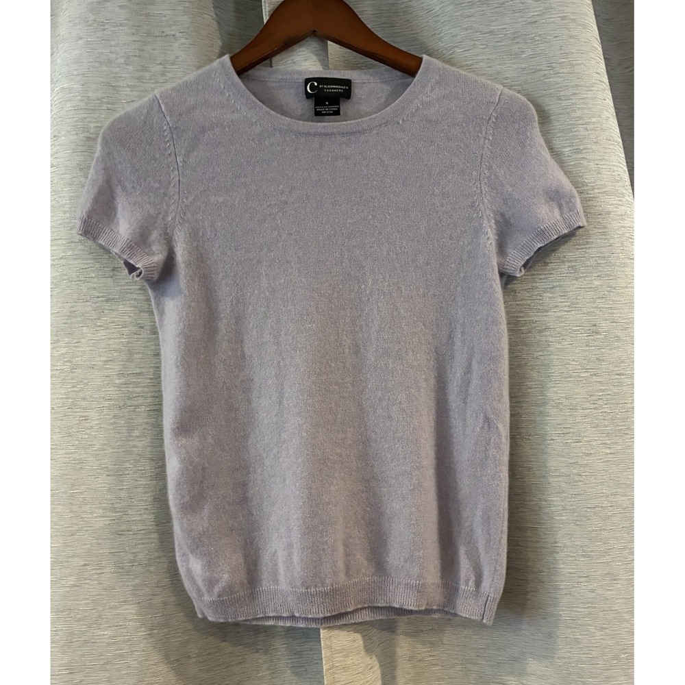 C by Bloomingdales 2-Ply‎ Cashmere Sweater Short Sleeve Pullover Womens Small